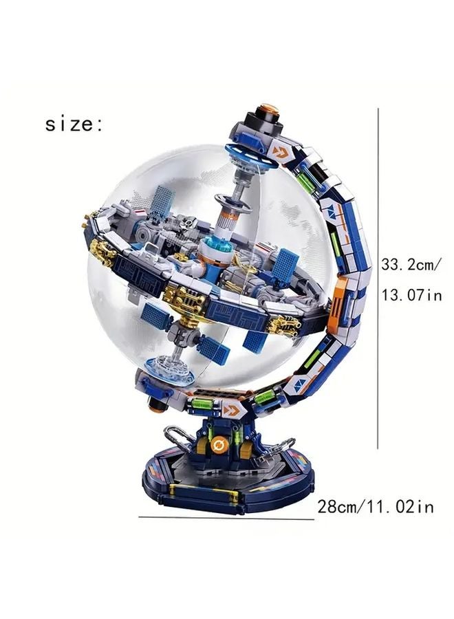 مكعبات مبنى داون غلوب سلسلة علم الفلك محطة الفضاء لعبة تعليمية للبالغين - Image 5